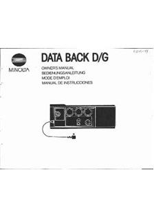 Minolta Data Back G manual. Camera Instructions.